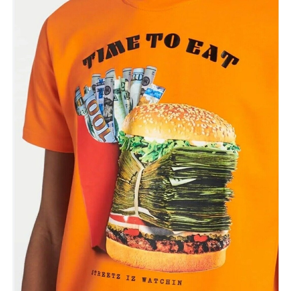 Street Is Watchin Time To Eat Orange T-Shirt - Men's Size XL